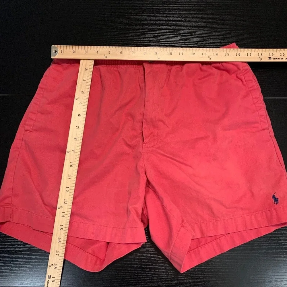 Vintage 90s Polo Ralph Lauren Red Elastic Waist Drawstring Shorts Mens Large